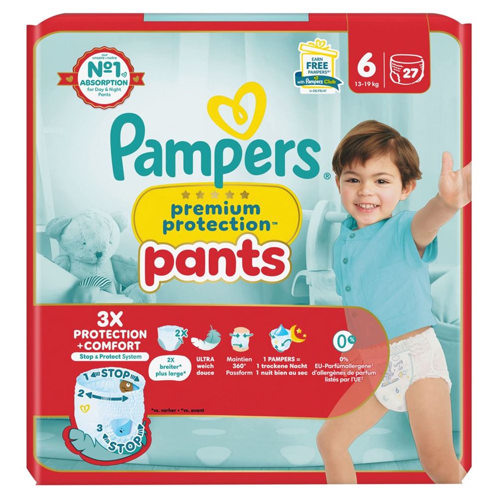 PAMPERS Prem Prot Pan Gr6 Couches 27 pièces | Économie
