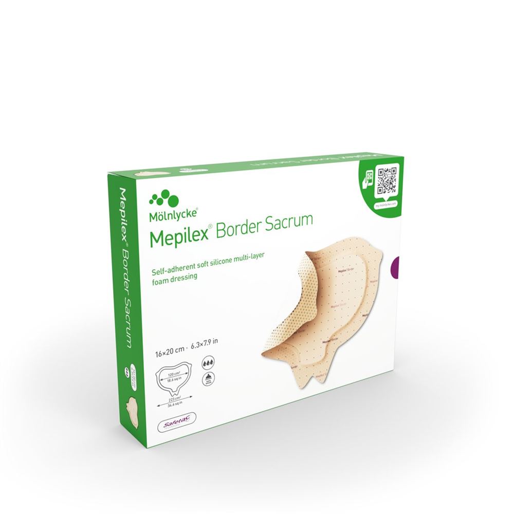 Mölnlycke MEPILEX Border Sacrum Pansement 16x20cm | 5 pièces
