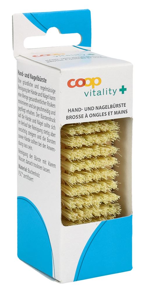 COOP VITALITY Brosse Ongles Mains Bois Hêtre | Hygiène Naturelle