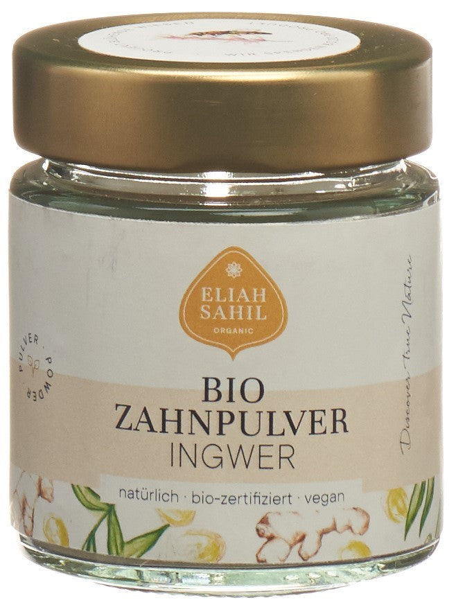 ELIAH SAHIL Poudre Dentifrice Gingembre Boîte 45g | Haleine