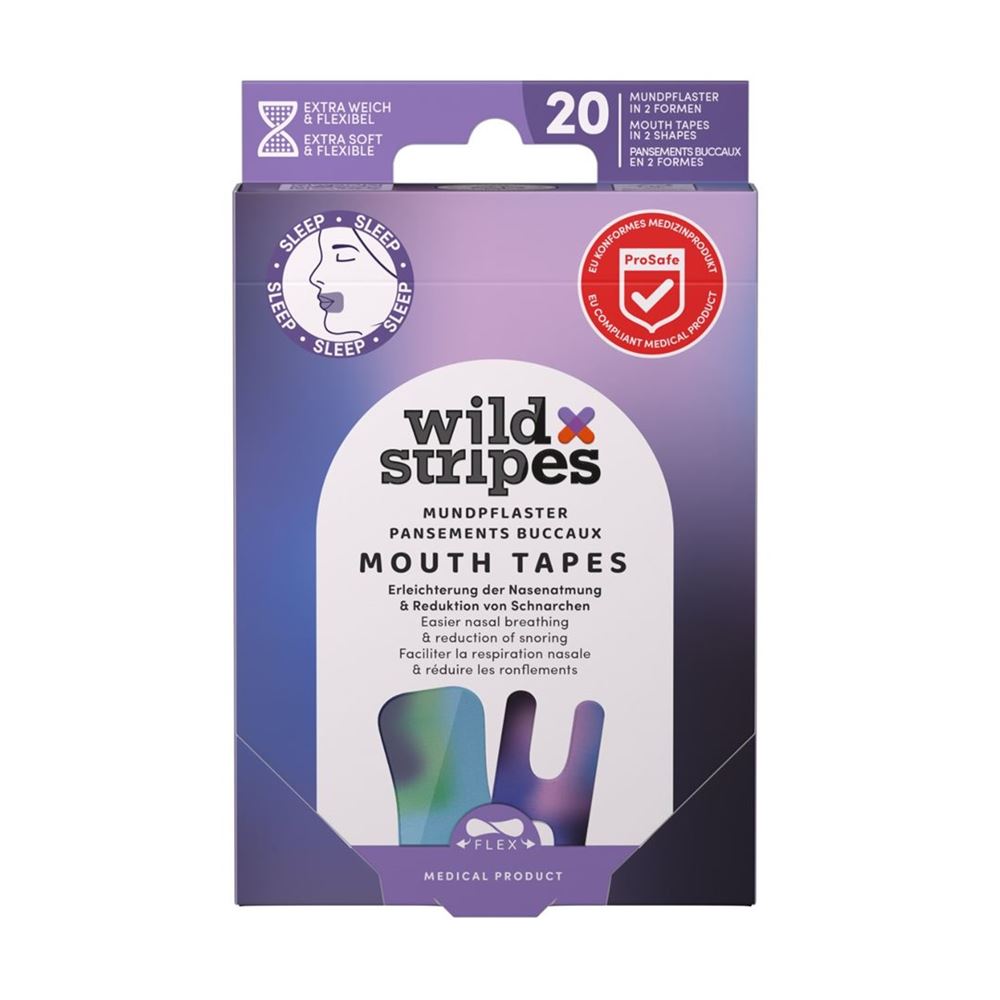 WILD STRIPES Tapes Bouche 20 pièces | Sommeil Amélioré