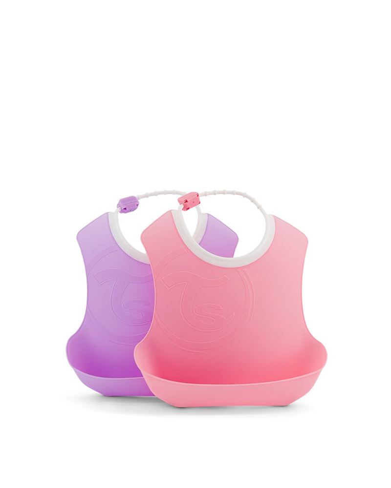 TWISTSHAKE Bavette 4M+ Rose Violet 2 pièces | Protection repas