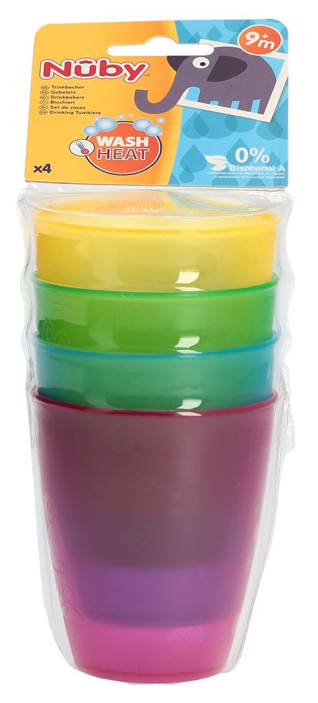 NUBY Set Tasses 300ml | Micro-ondable, 4 pièces