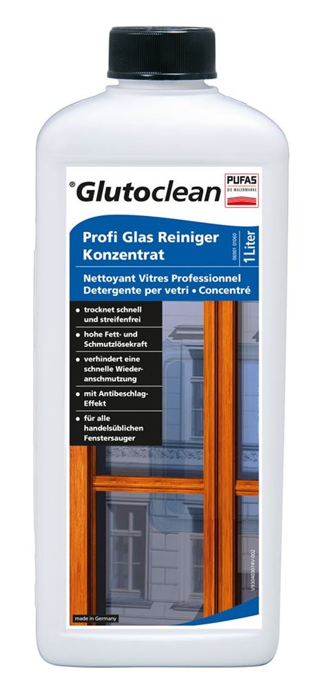 GLUTOCLEAN Nettoyant Verre Pro 1L | Sans traces