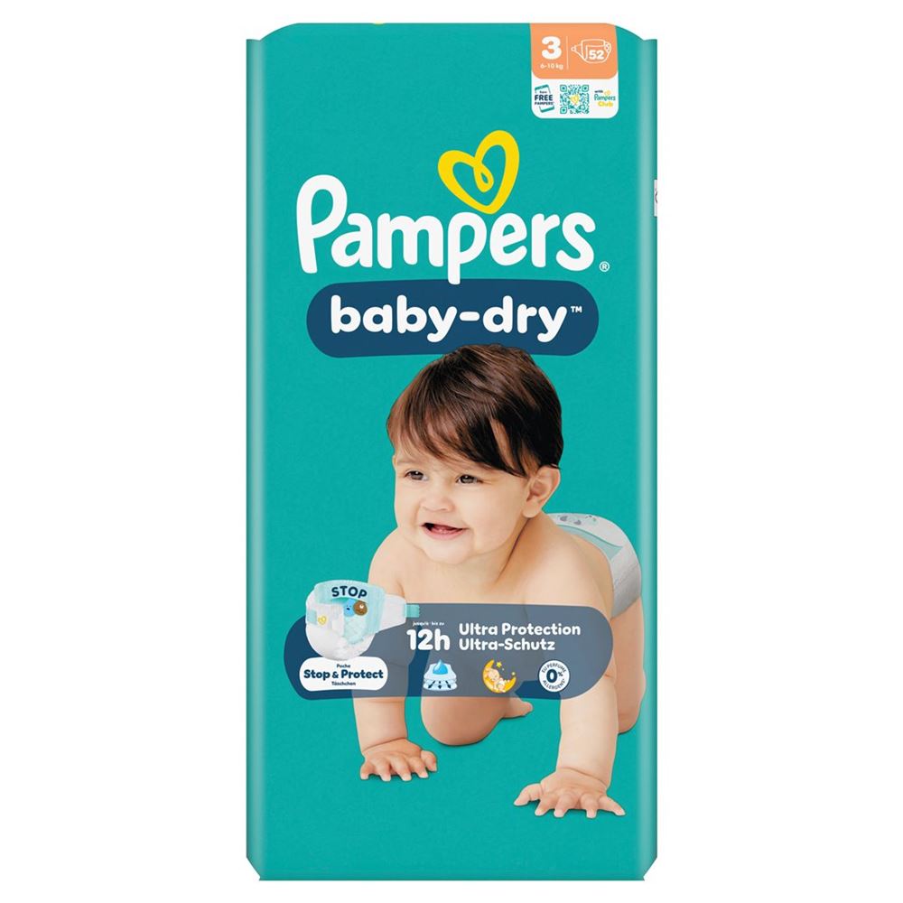 PAMPERS Baby Dry Gr3 6-10kg Couches | 52 pièces