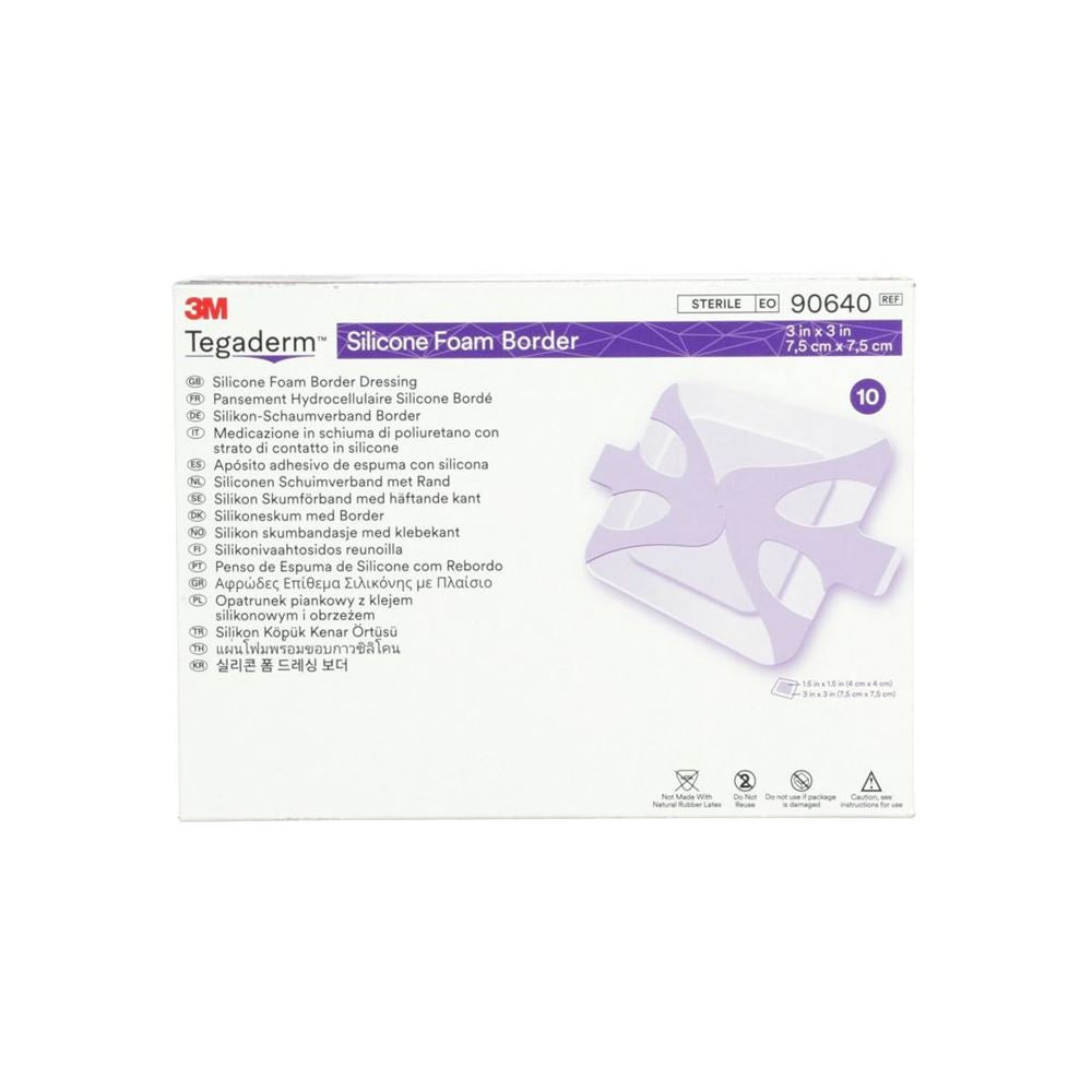 3M TEGADERM Sil-Schaumver Pansement 7.5x7.5cm | 10 pièces
