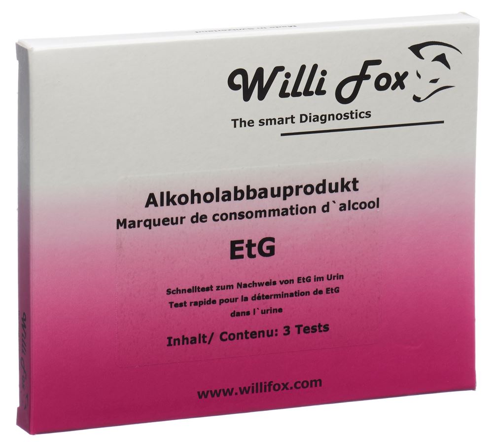 WILLI FOX EtG Urin Test 3 pièces | Détection Alcool