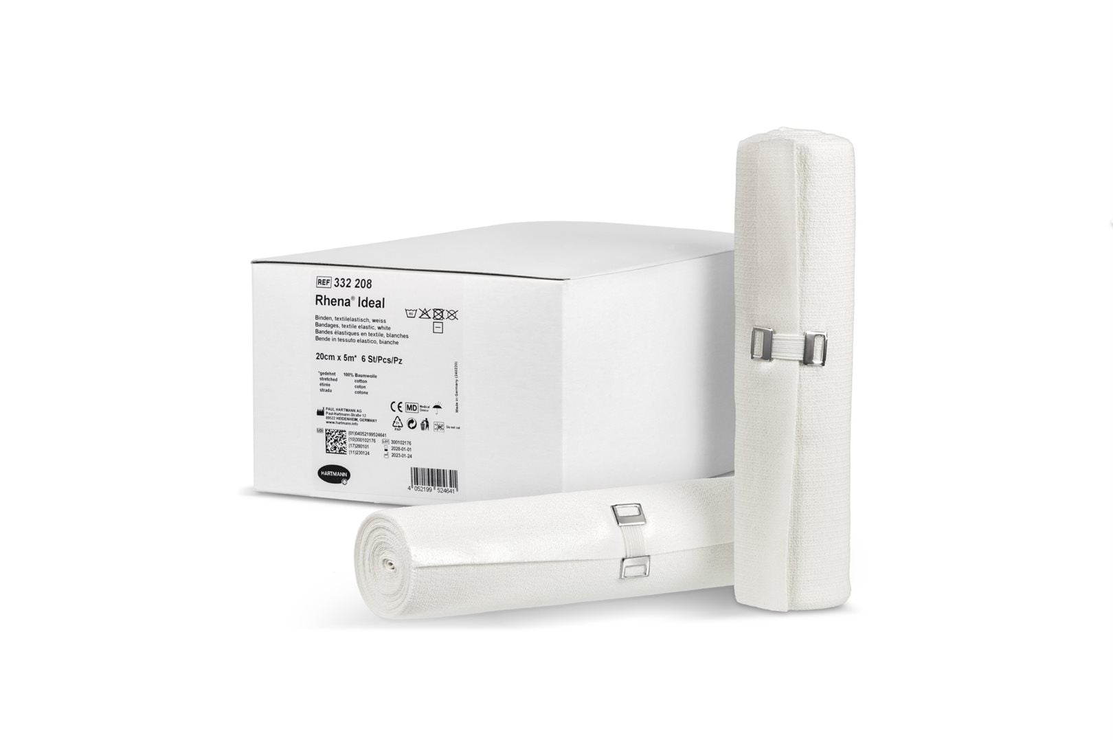 RHENA Ideal Bande Élastique 20cm x 5m Blanc 6 Pièces | Confort & Maintien