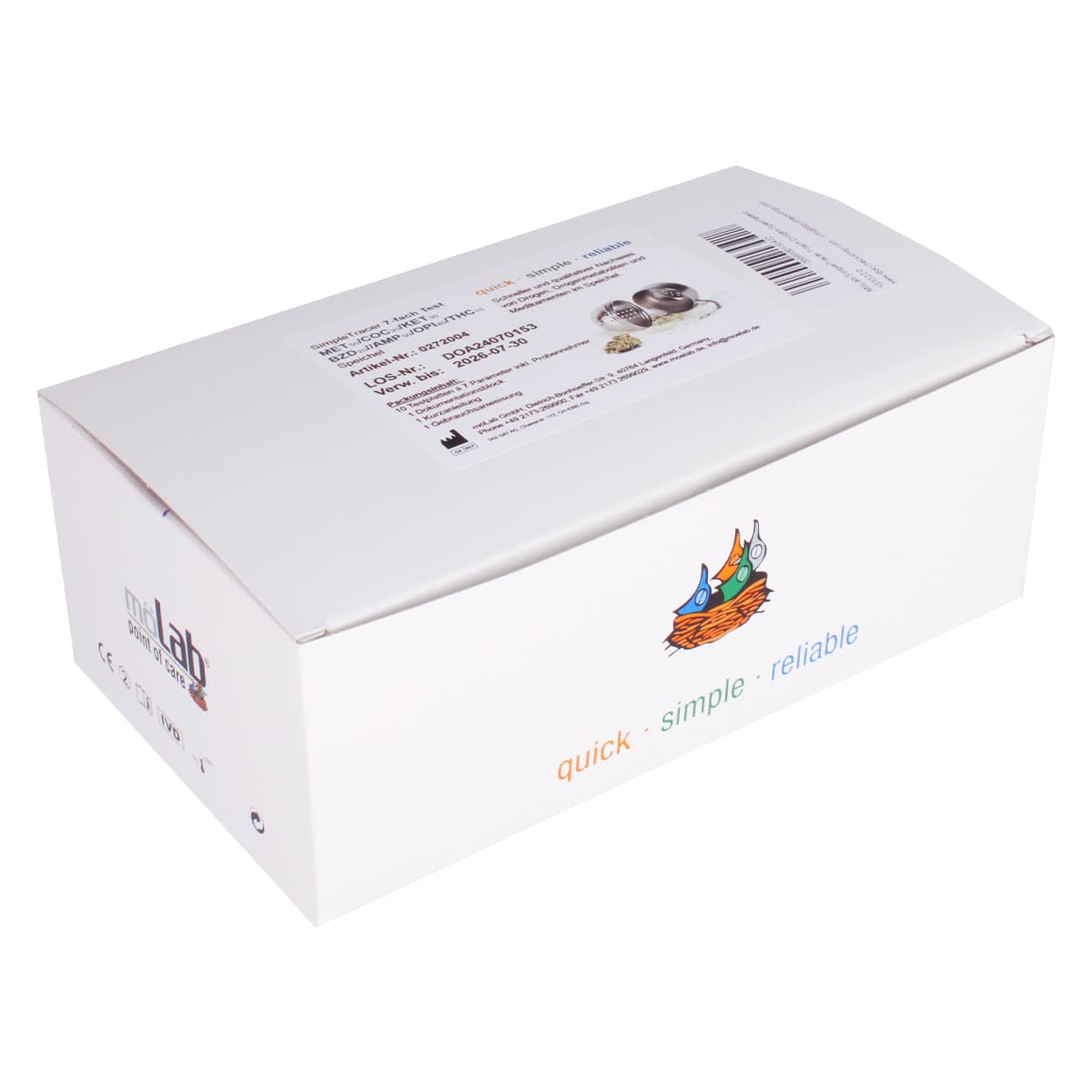 Test salivaire de dépistage de drogues SimpleTracer pour professionnels de santé