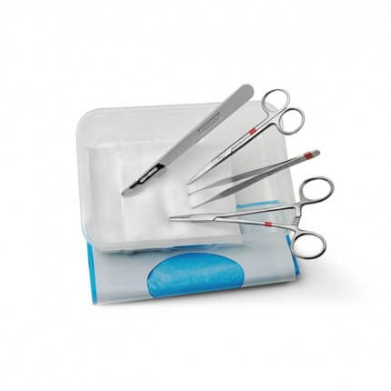 Kit de dermatologie Fuhrmann à 9 pièces avec instruments stériles