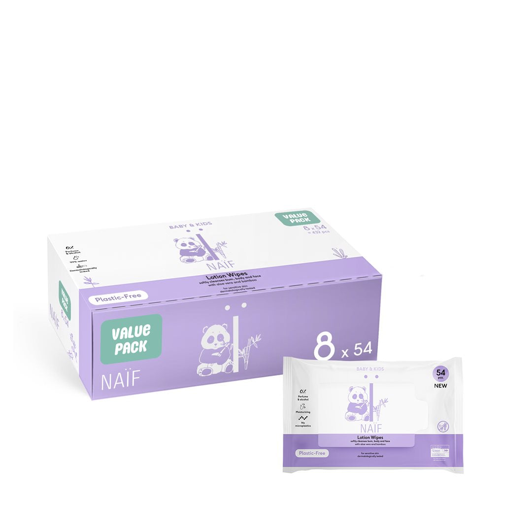 NAIF Lingettes Bébé Douceur Lot 432 Pièces | Nettoyage Hypoallergénique