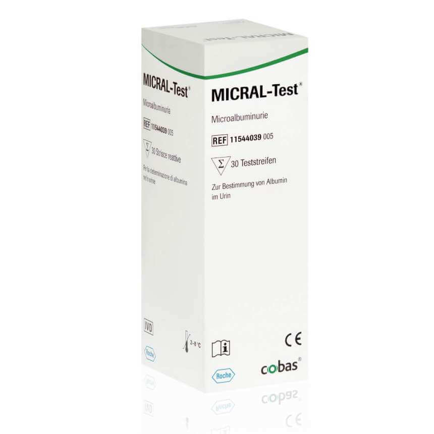Bandelettes de Test Urinaire Micral de Roche - Détection Précoce de la Microalbuminurie