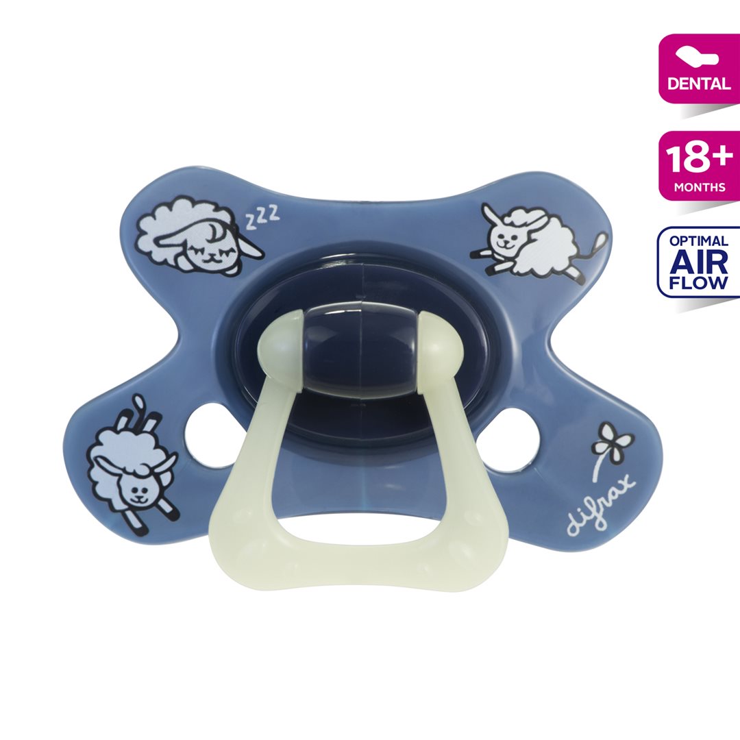 DIFRAX Tétine Dental 18+M Nuit Silicone | Sommeil