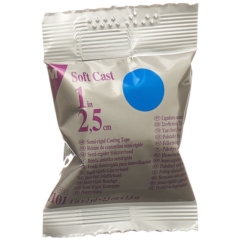 3M Scotchcast Softcast Attelle 2.5cmx1.8m Bleu | 10 pièces