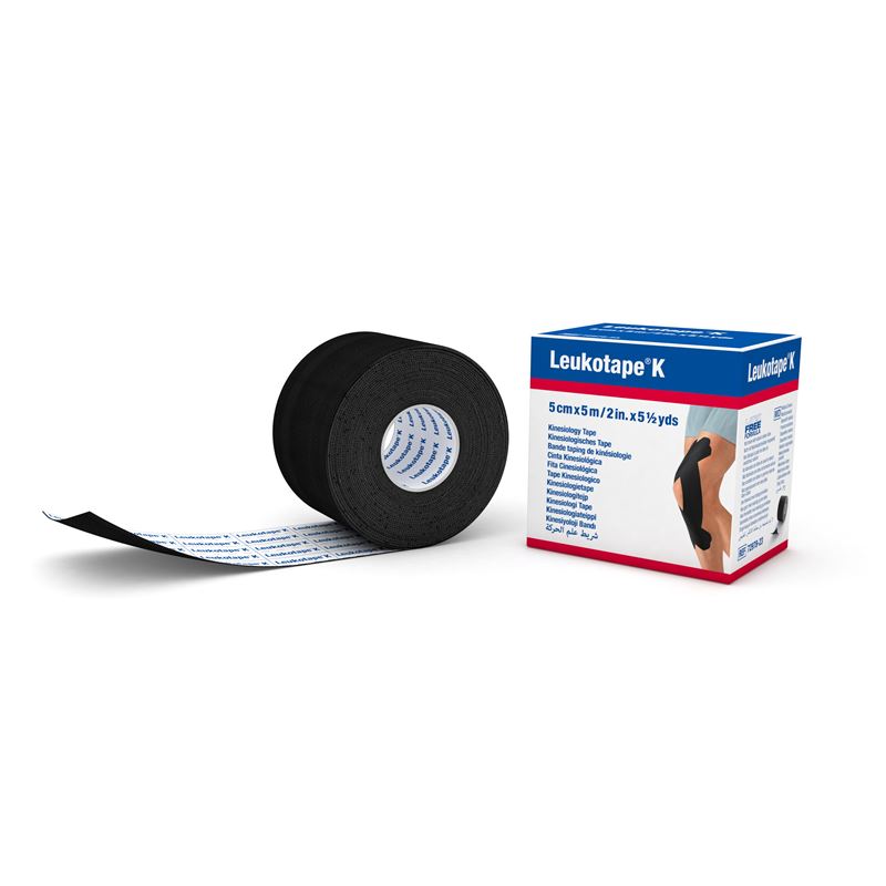 LEUKOTAPE K Kinesiologi Tape 5mx5cm Noir 5 Pièces | Soutien