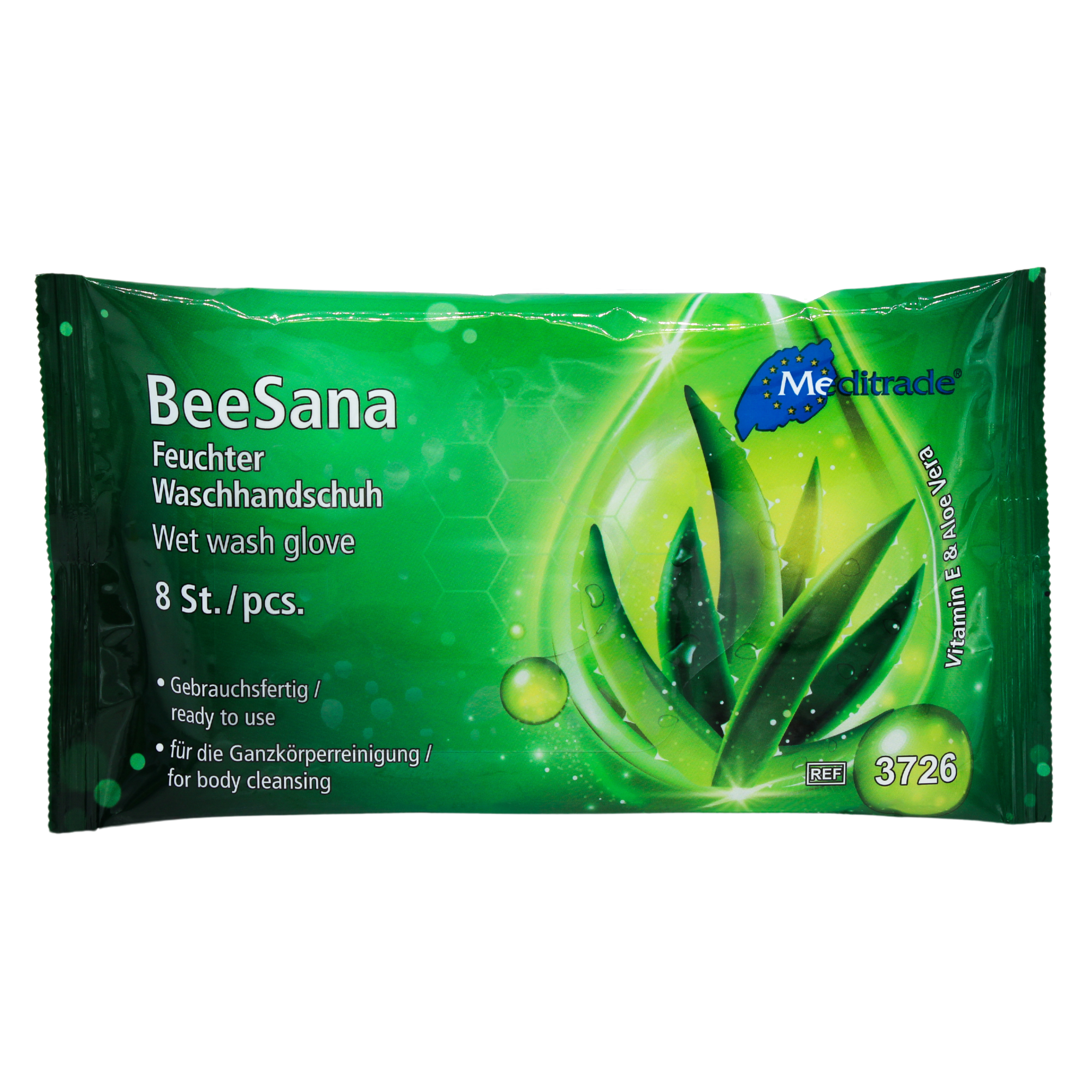 Gants de lavage humides Beesana avec Aloevera | Pack de 8 pièces
