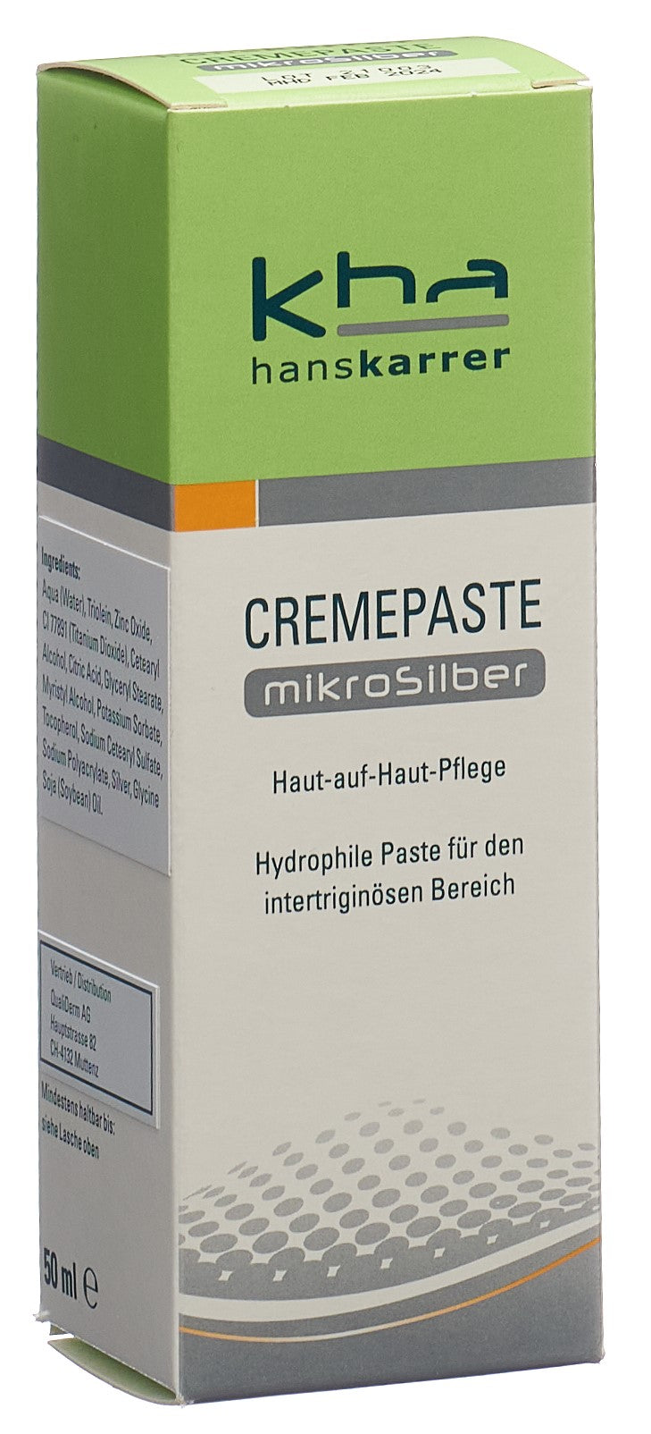 HANS KARRER Crème-Pâte MicroArgent Soin Apaisant | 50 ml