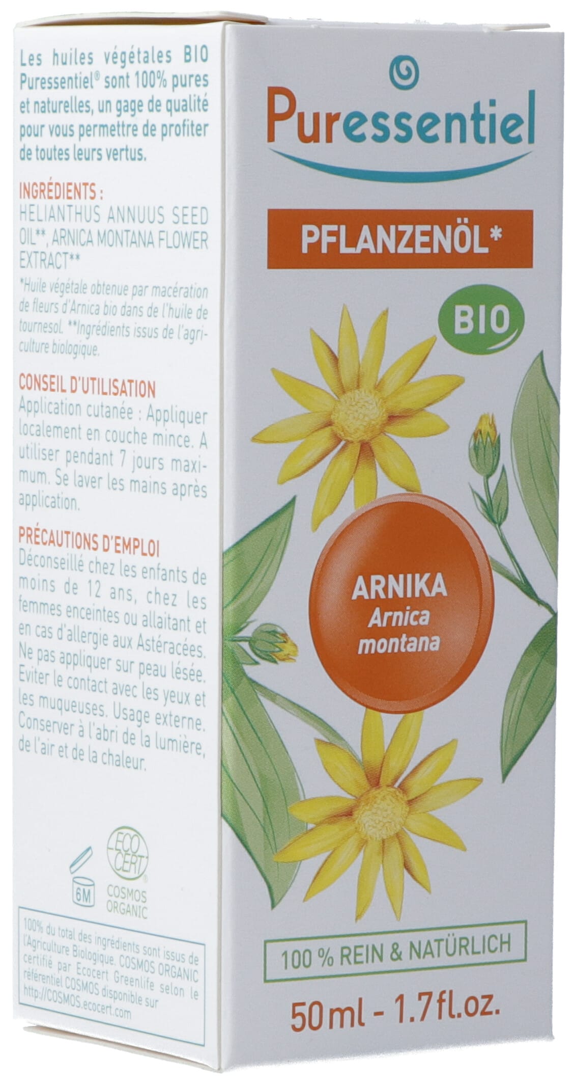 Puressentiel Arnica Huile Végétale Bio Douleur Musculaire 50 ml