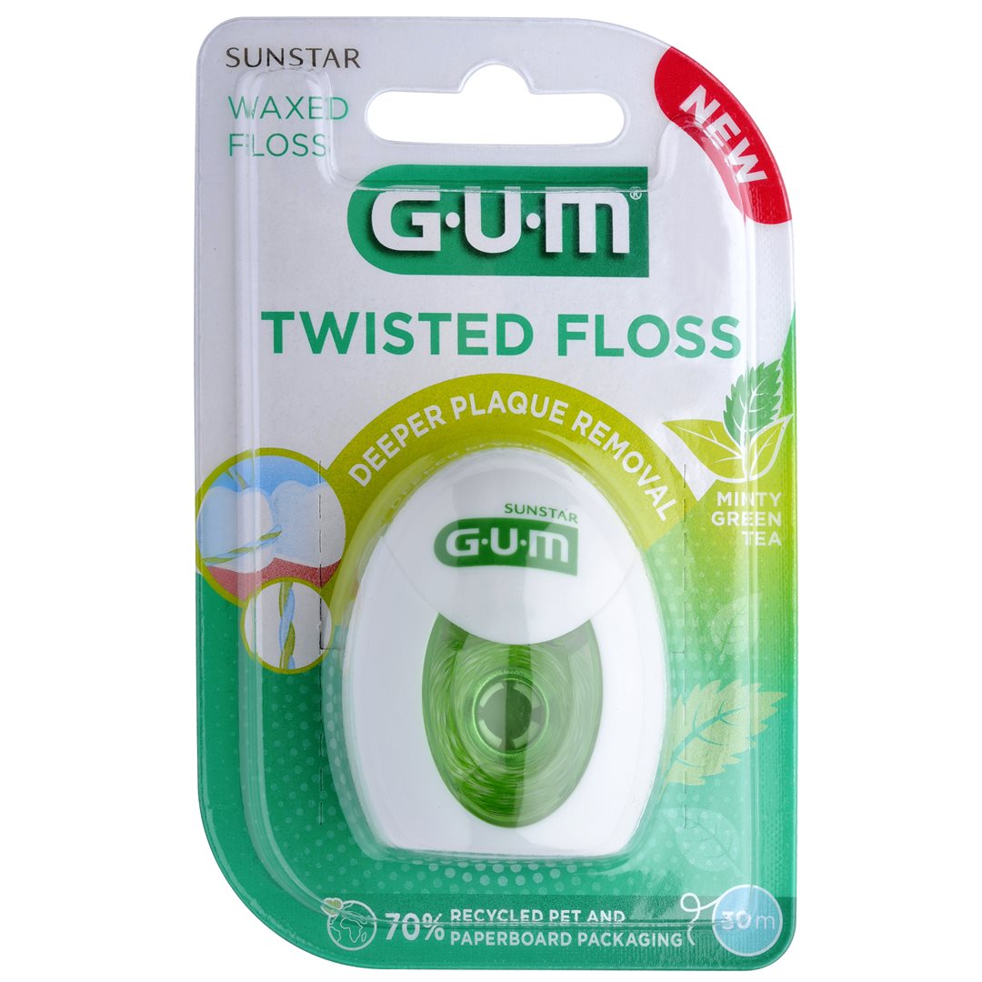 GUM Twisted Soie Dentaire Cirée 30m | Nettoyage Efficace
