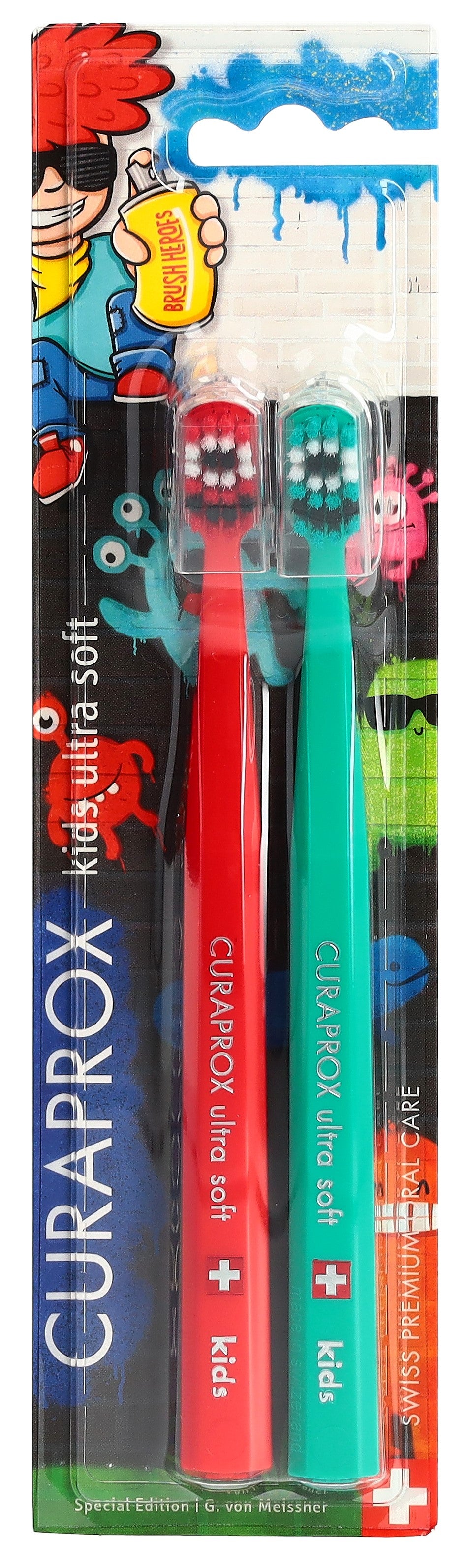 CURAPROX Kids Brosse à Dents Duo Graffiti Edition 2023 | Lot 2