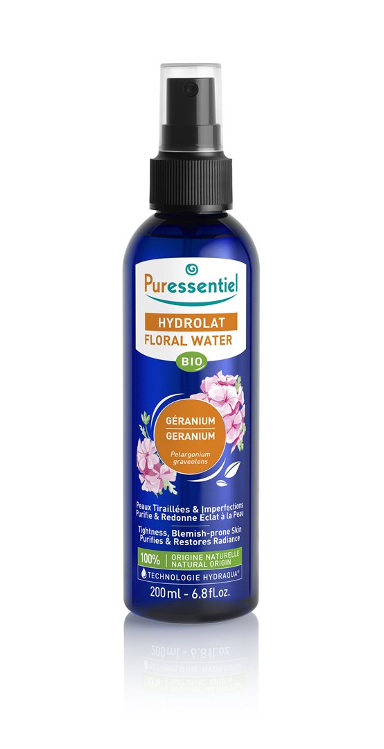 Puressentiel Hydrolat Géranium Bio Soin Visage & Corps | 200 ml