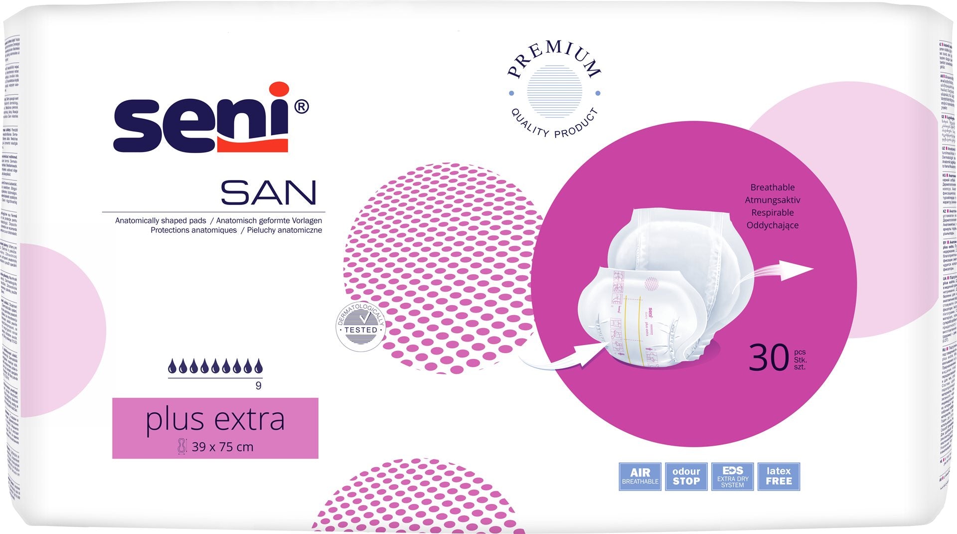 SENI San Plus Extra | Lingettes Nettoyantes Douces | Lot de 30