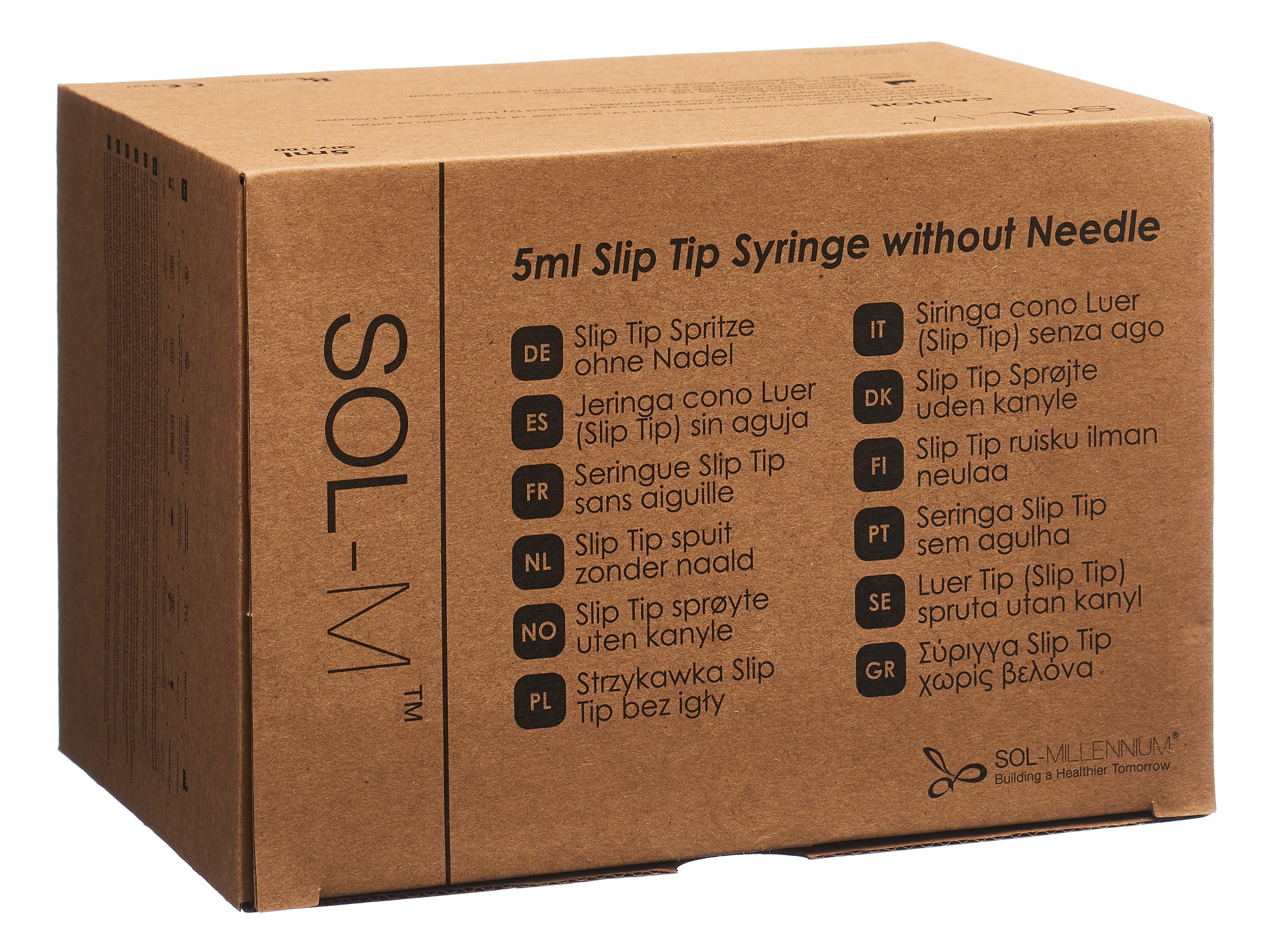 SOL-M Seringue Luer Lock 5 ml Précision | Boîte 100 Unités