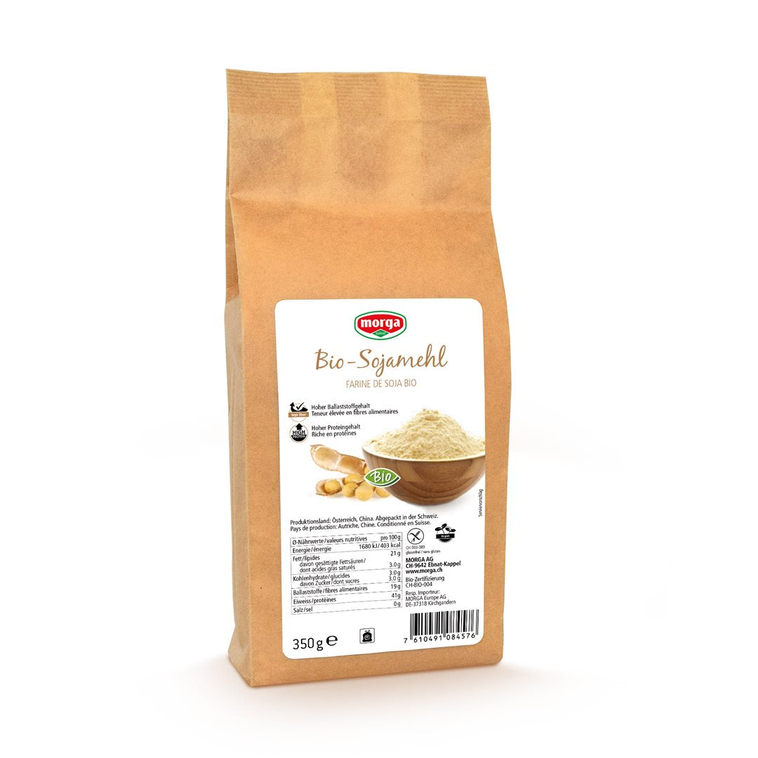 MORGA Farine de Soja Bio Sans Gluten 350 g | Alimentation Saine