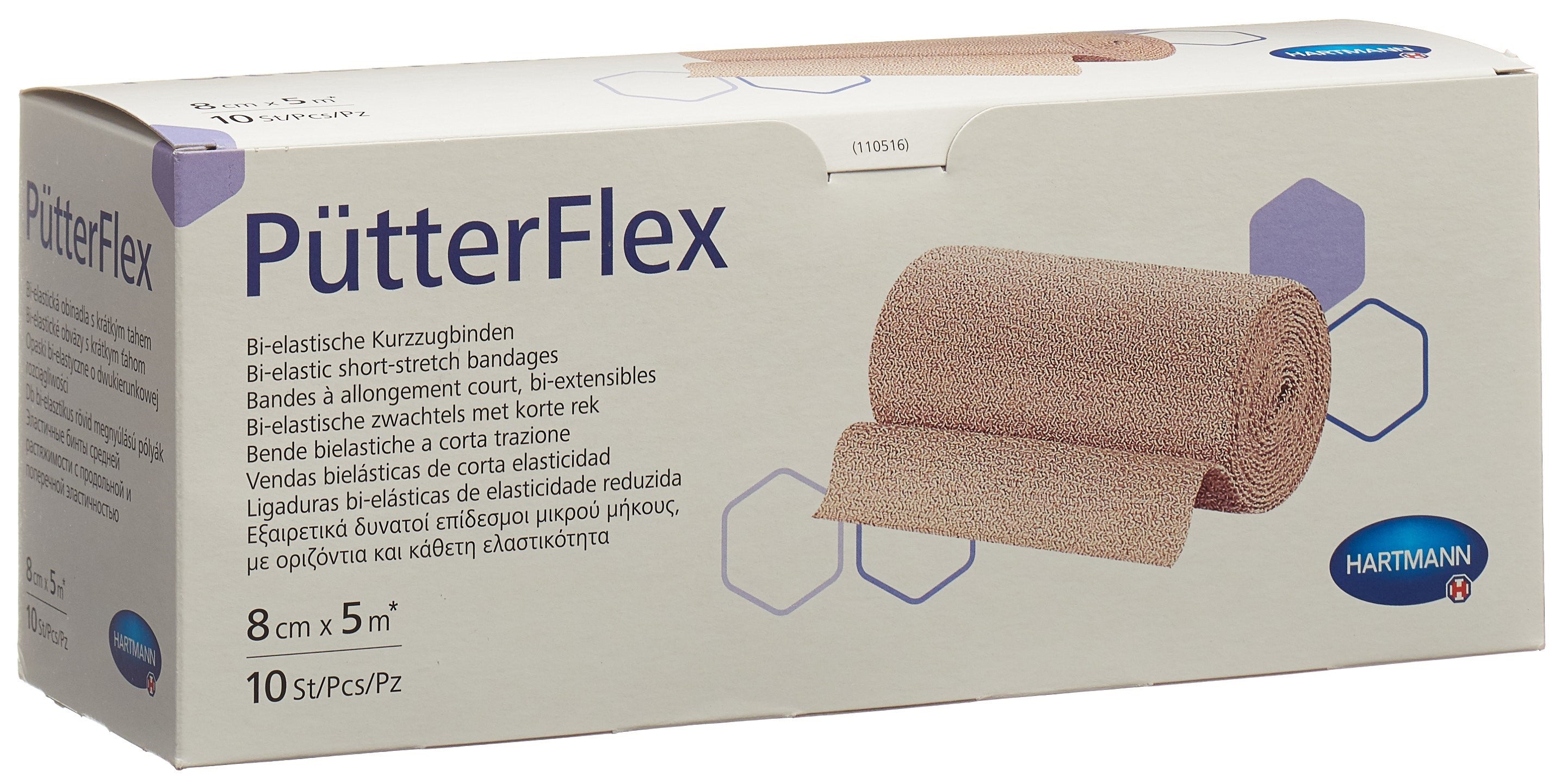 Pütter Flex Bande Élastique 8 cm x 5 m - Confort & Maintien | Lot de 10