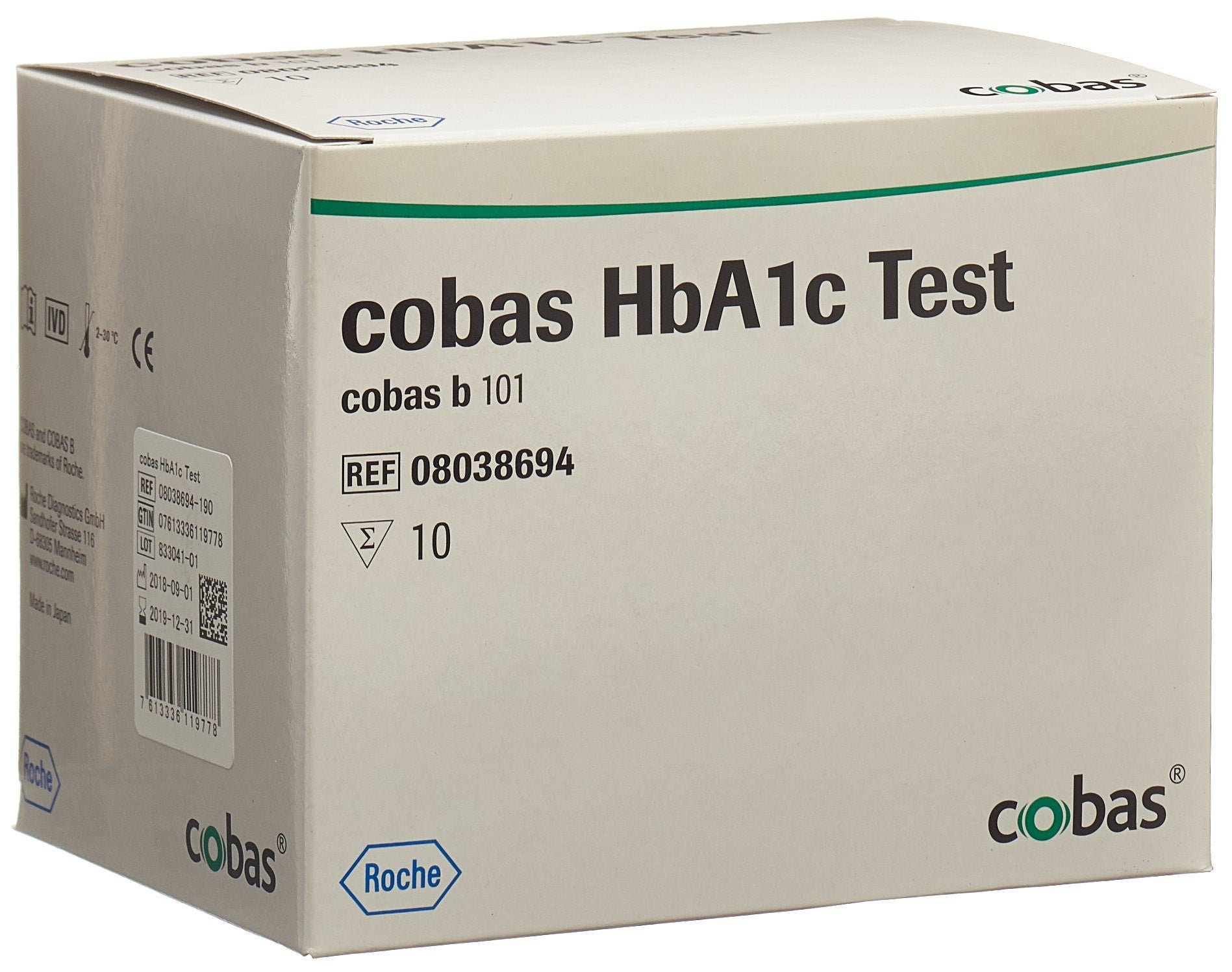 Cobas B 101 HbA1c Test Diabète Fiable 10 Tests