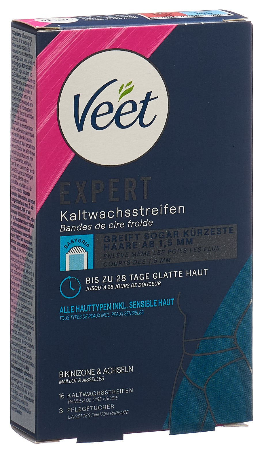 VEET EXPERT band cire froide bikini&aissell 16 pce