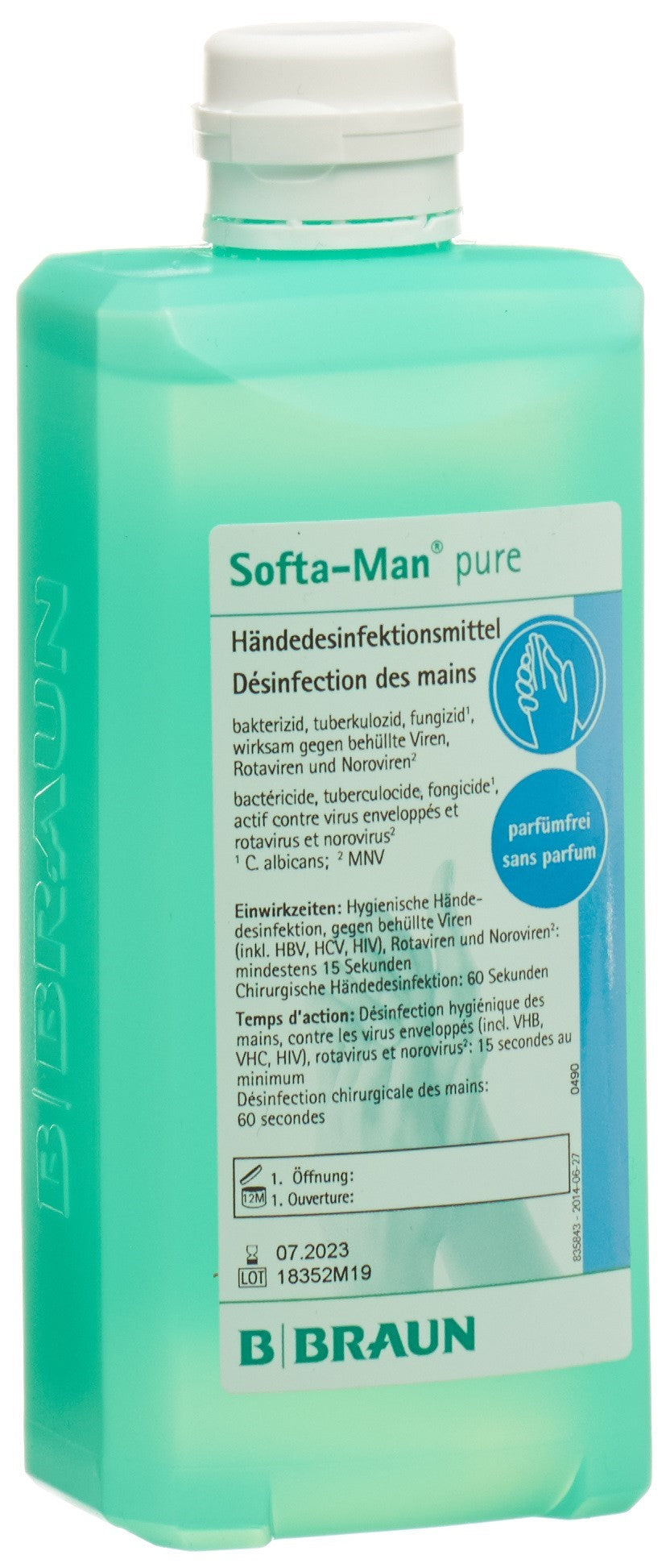 SOFTA-MAN PURE Désinfectant Mains 500 ml | Efficacité Propre