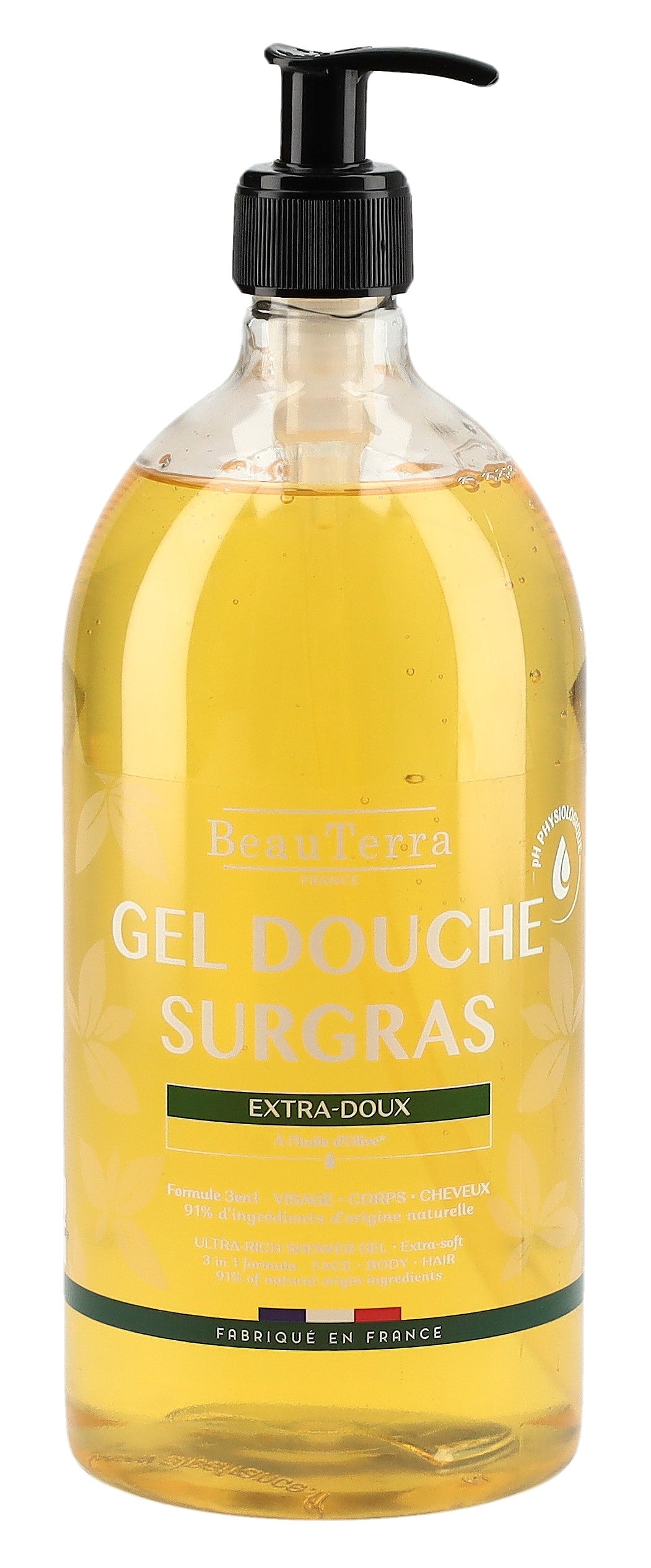 BEAUTERRA Gel Douche Surgras Hypoallergénique 1000 ml | Douceur Intense