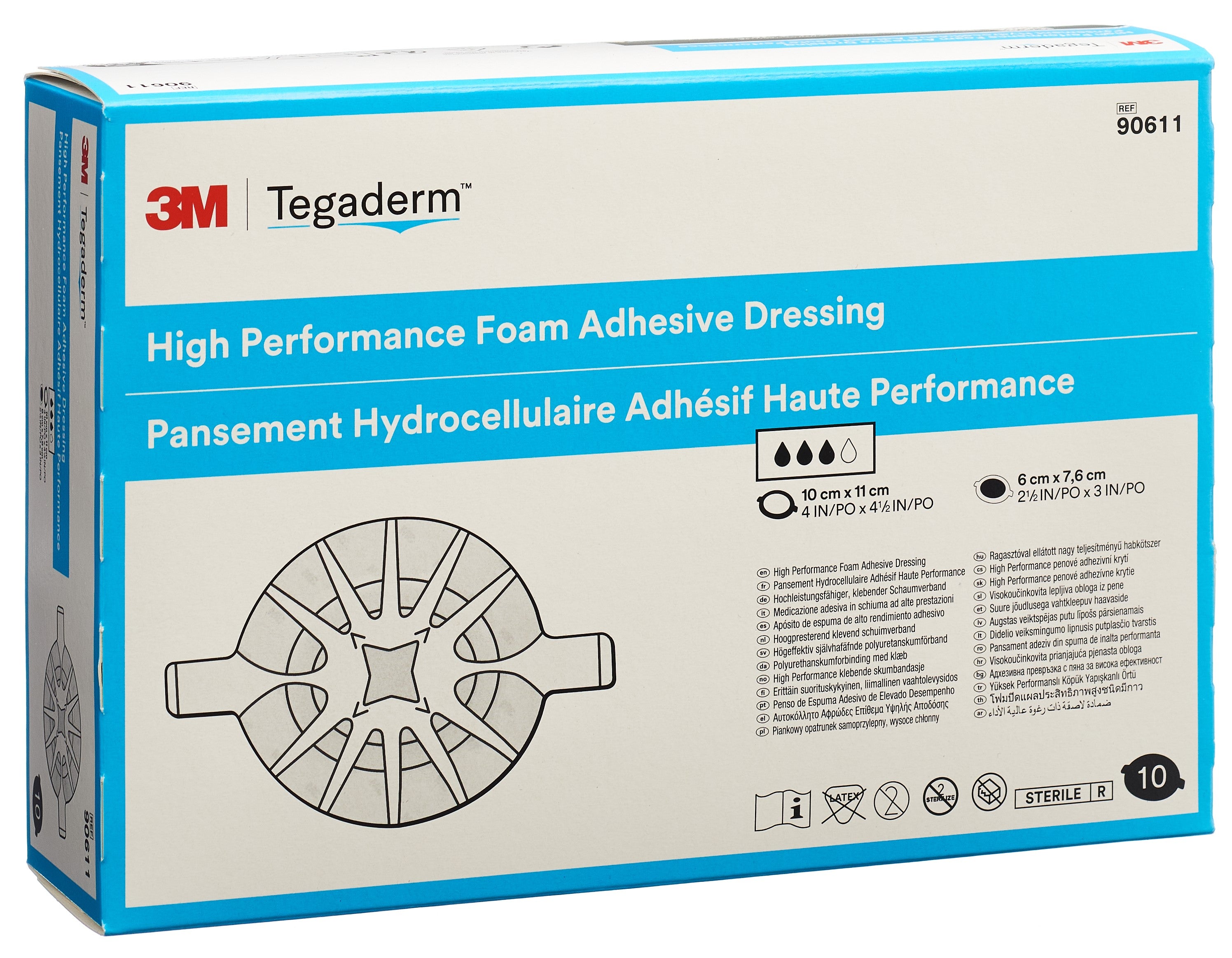 3M TEGADERM FOAM HP comp mous 6x7.6cm adhé 10 pce