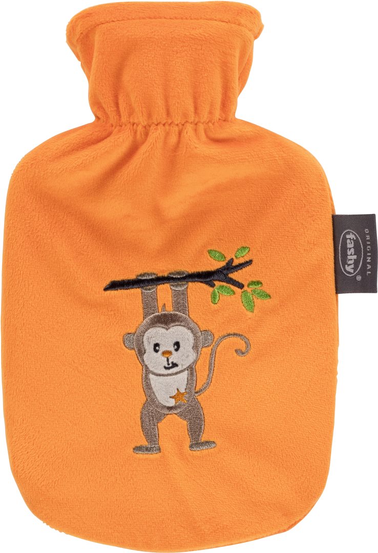 FASHY Bouillotte Enfant 0.8 L Housse Singe Aiko Douce Chaleur | Confort Bébé