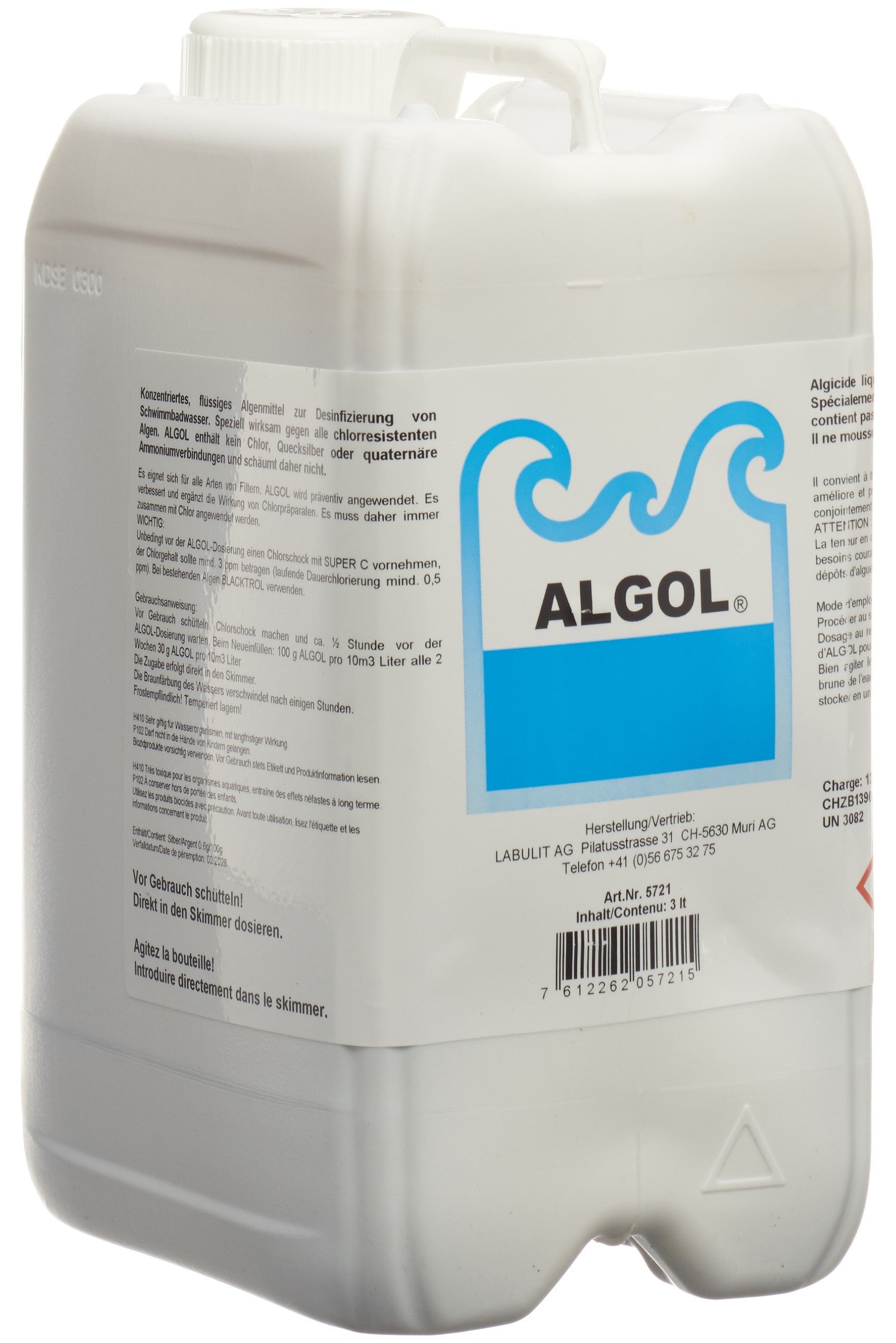 ALGOL Algues Liquide 3 L - Traitement Anti-Algues Efficace | Piscine