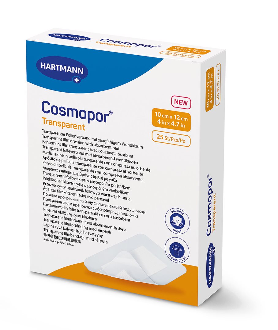 COSMOPOR Pansement Transparent Stérile 10x12cm | 25 Pièces