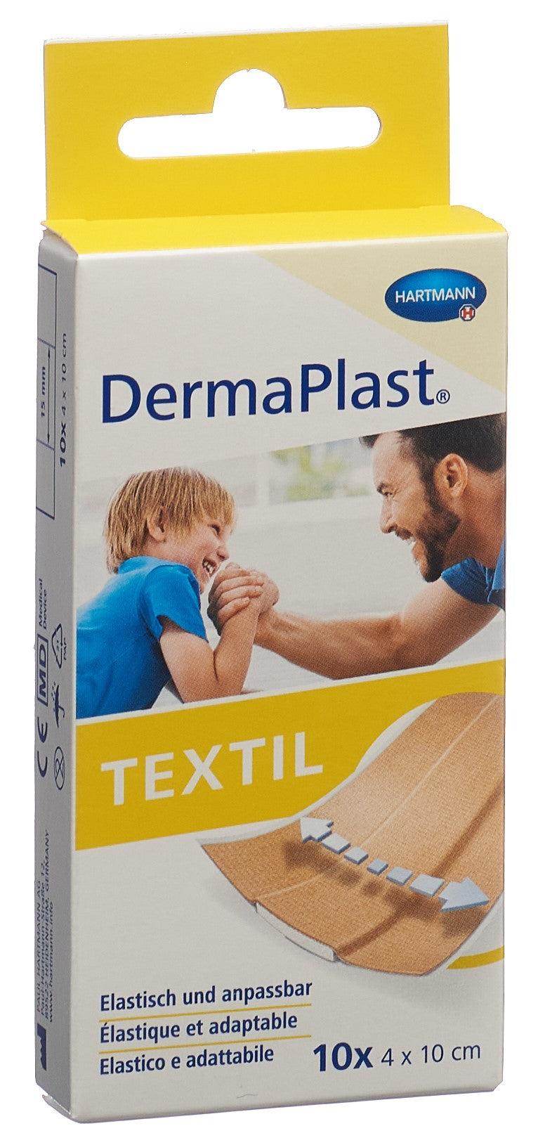 DERMAPLAST Pansement Rapide Textile 4 x 10 cm - Soin Cicatrisant | 10 Pièces