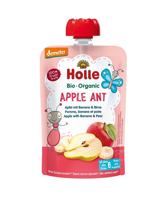 Holle Compote Pomme Banane Poire 100 g Bio Bébé