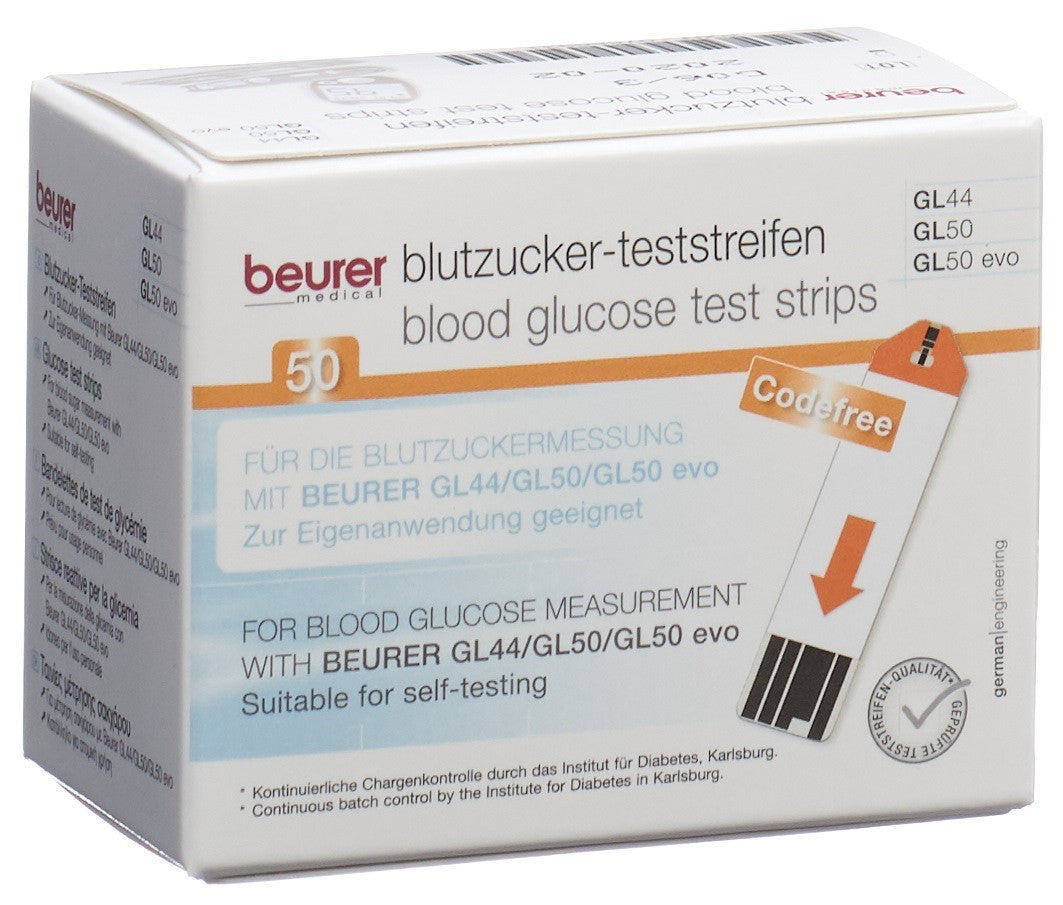 BEURER Bandelettes Glycémie GL44/GL50 2x25 Tests Précis | Diabète
