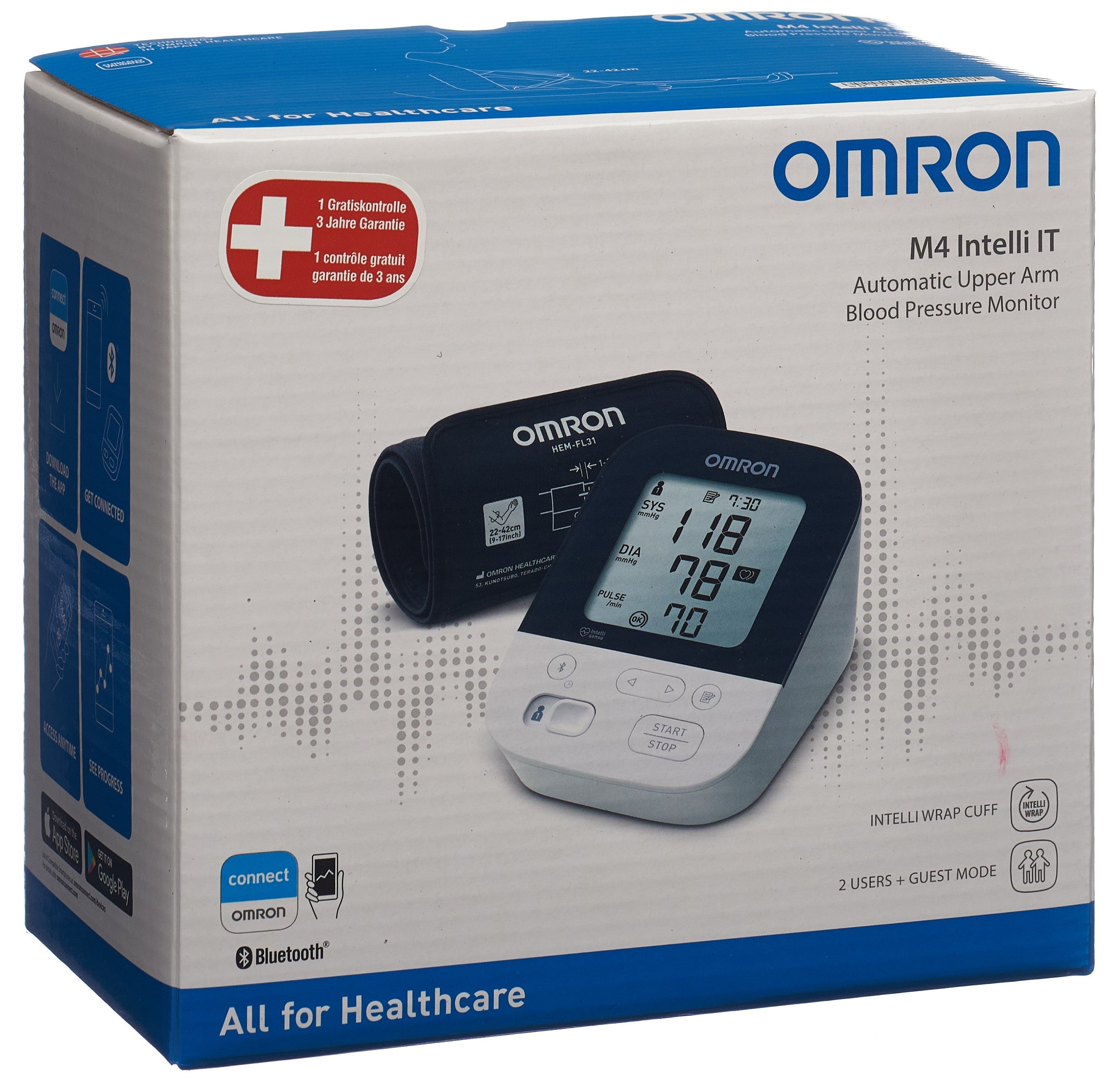 OMRON Tensiomètre Bras M4 Intelli IT | Mesure Précise & Connectée