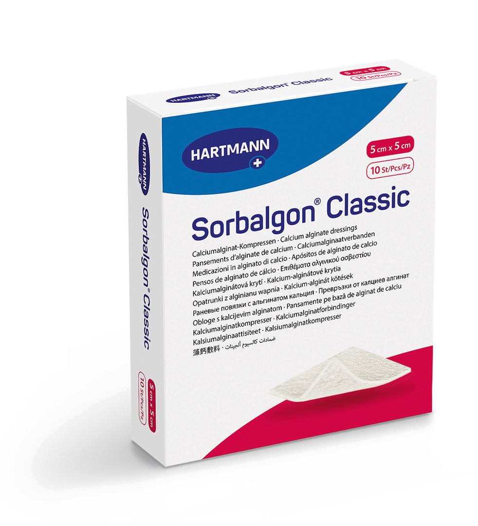 Sorbalgon Classic Pansement Alginate 5 x 5 cm | 10 Pièces