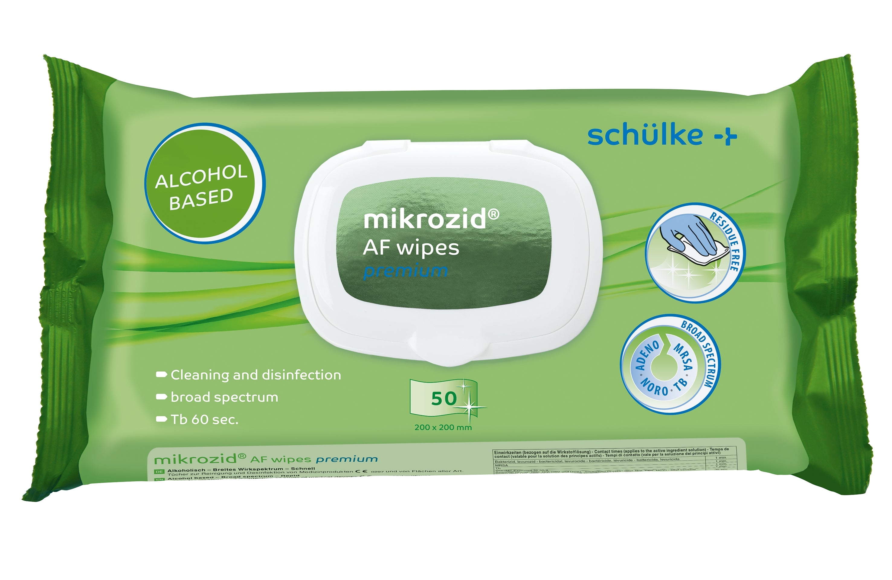 MIKROZID AF Lingettes Désinfectantes Premium 50 Pièces | Hygiène & Protection