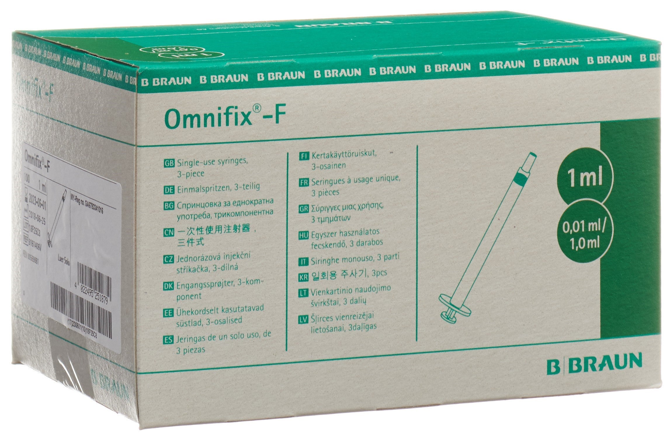 OMNIFIX-F Seringue Préremplie 1 ml Tuberculine/Héparine | Lot 100 Unités