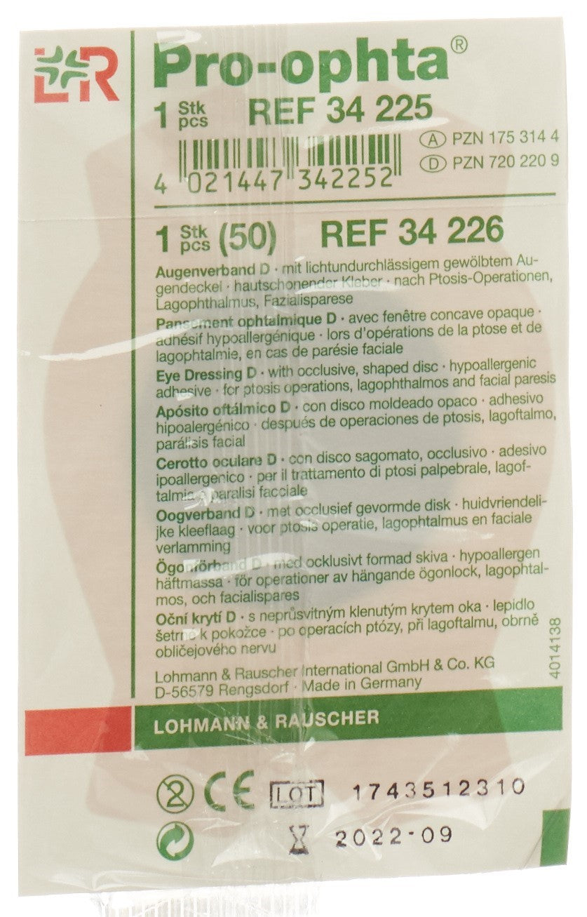 PRO-OPHTA D Compresse Oculaire Opacifiante Chair Confort | 10 Unités