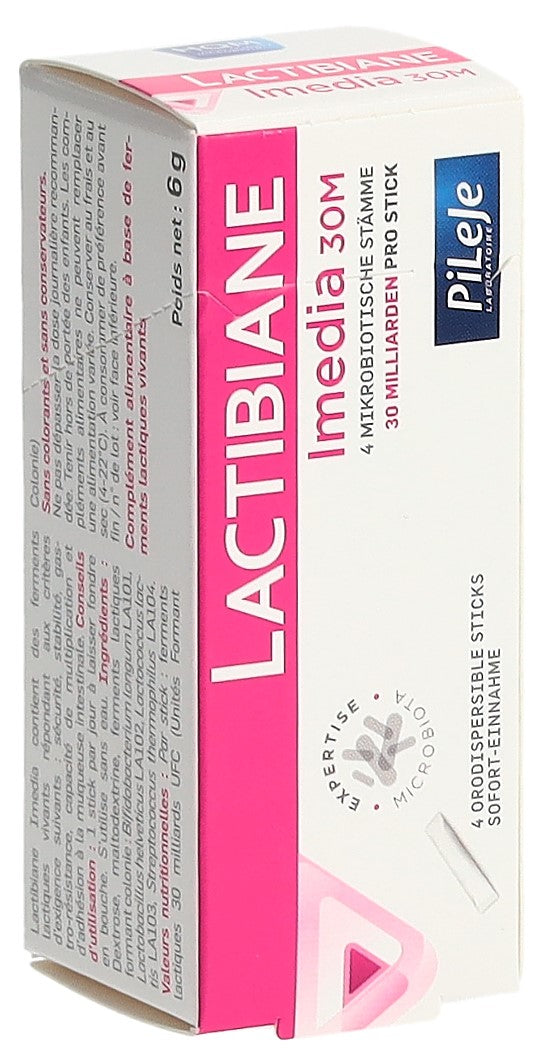 LACTIBIANE Imedia 4 sticks - Transit Intestinal Apaisé | Complément Alimentaire