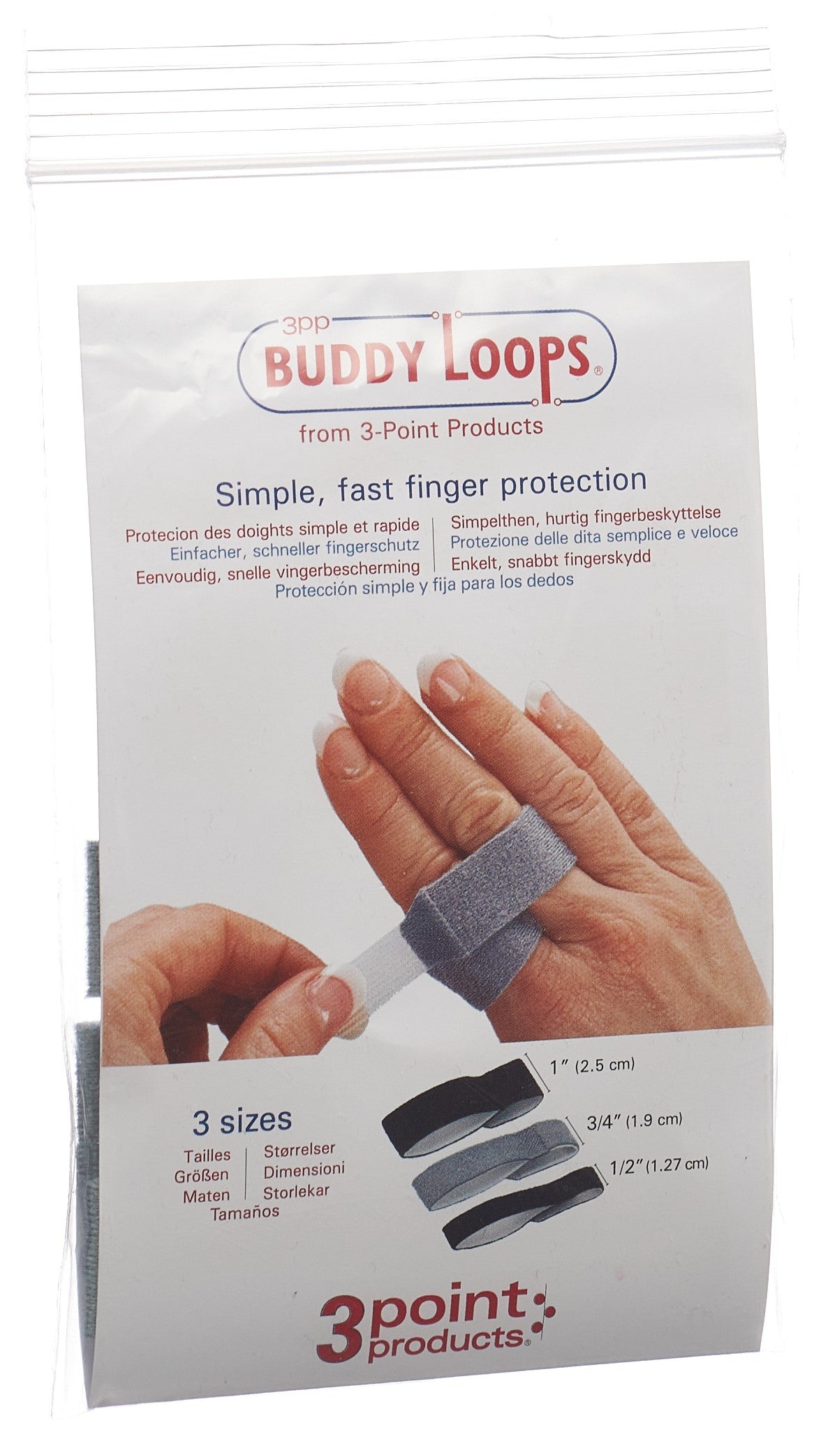3PP Buddy Loops 3/4" largeur 1.90cm gris 5 pce