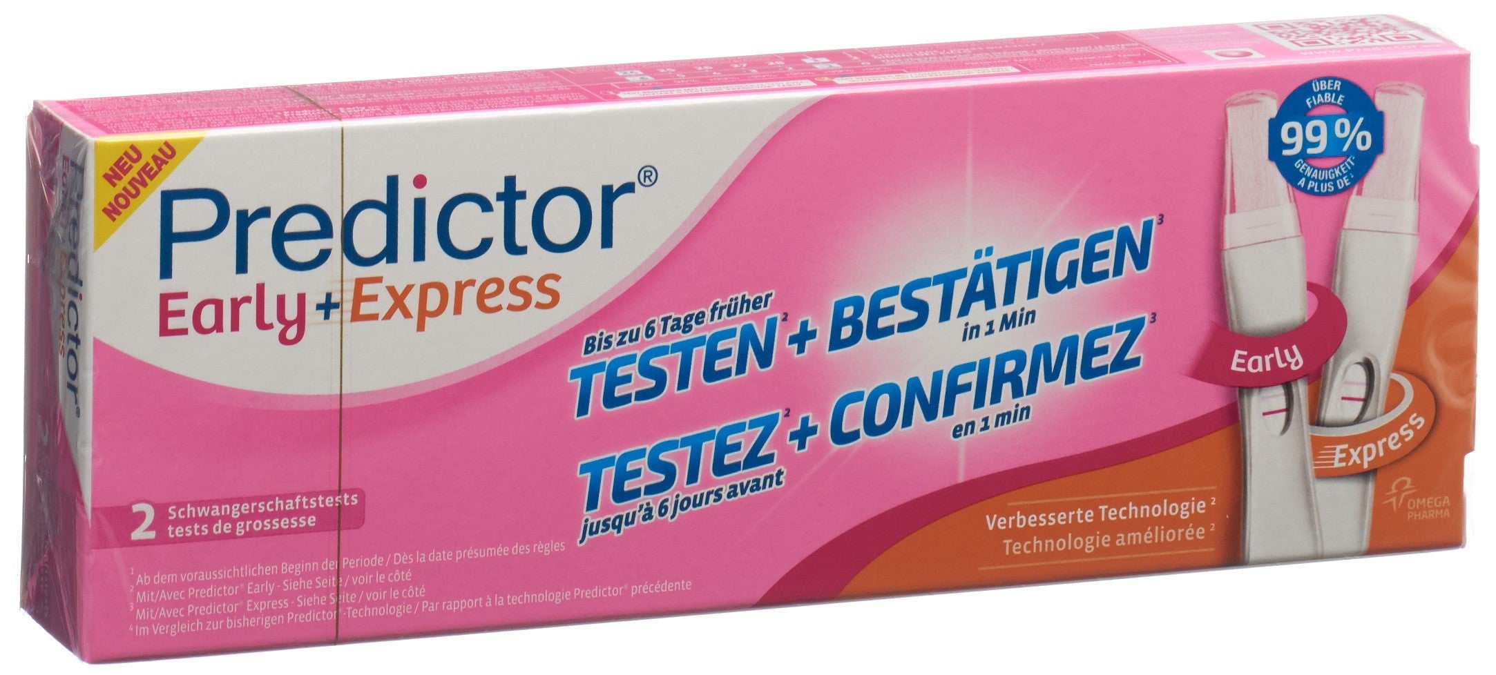 PREDICTOR EARLY+EXPRESS Test Grossesse Fiable 2 Tests