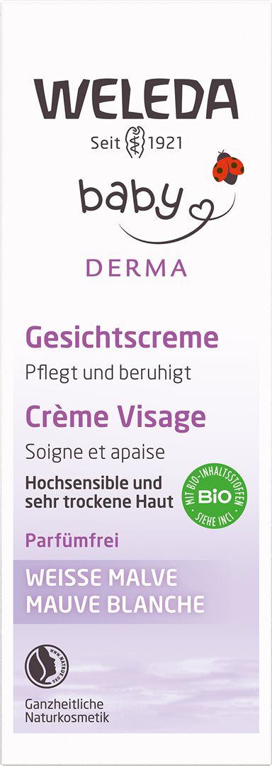 WELEDA BABY DERMA crème visage mauve blanche 50 ml