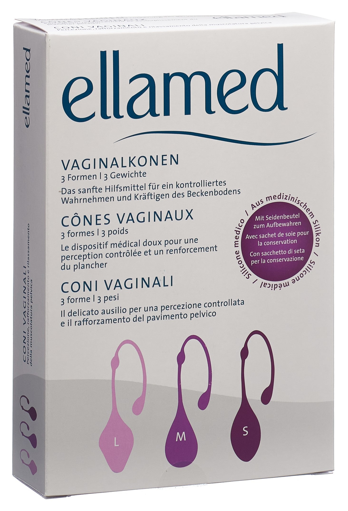 ELLAMED Cônes Vaginaux Confort & Bien-être | 3 Pcs